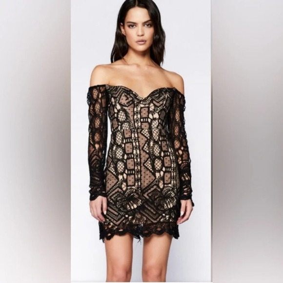 Bardot Dresses & Skirts - Bardot Zendaya Mini Lace Dress In Black size 12 NWT